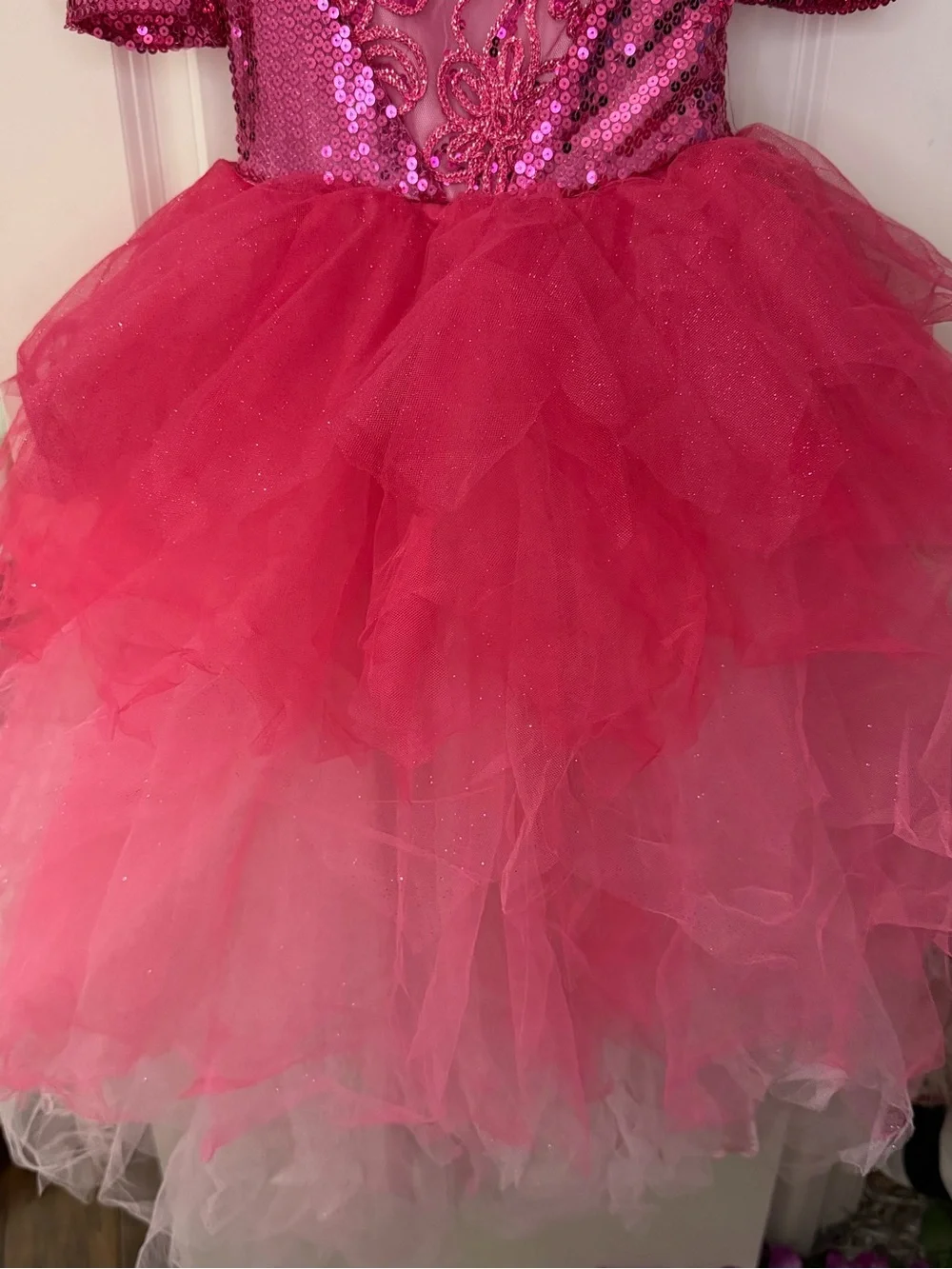 Source Unknown Hot Pink Sequin Tulle Princess Costume Dress